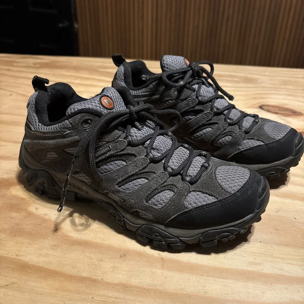 Merrell Moab 3 Men's Hiking Shoes Sz 8 Gray/Black Very Good But Need New Laces